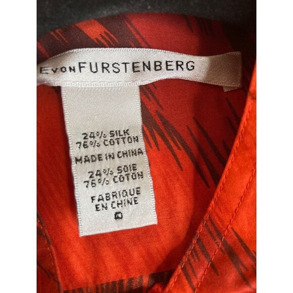 Diane von Furstenberg DVF Hoya Tiger Button Short Sleeve Shirtdress Sz 0 - Picture 8 of 8